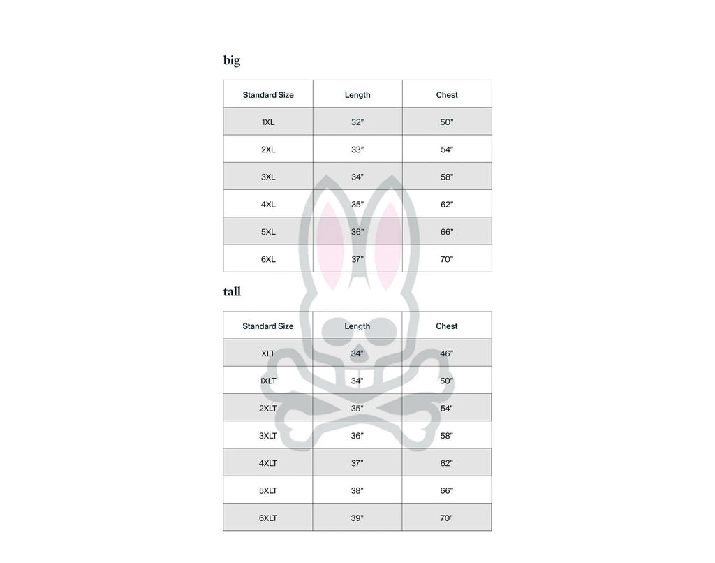 Psycho Bunny Classic V-Neck Men's Big and Tall Tee Shirt