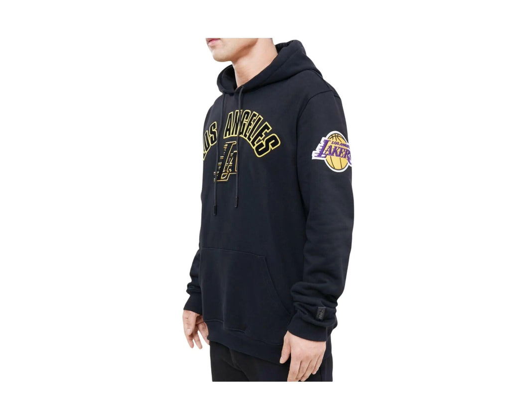 Pro Standard NBA Los Angeles Lakers Stacked Logo Men Hoodie Black