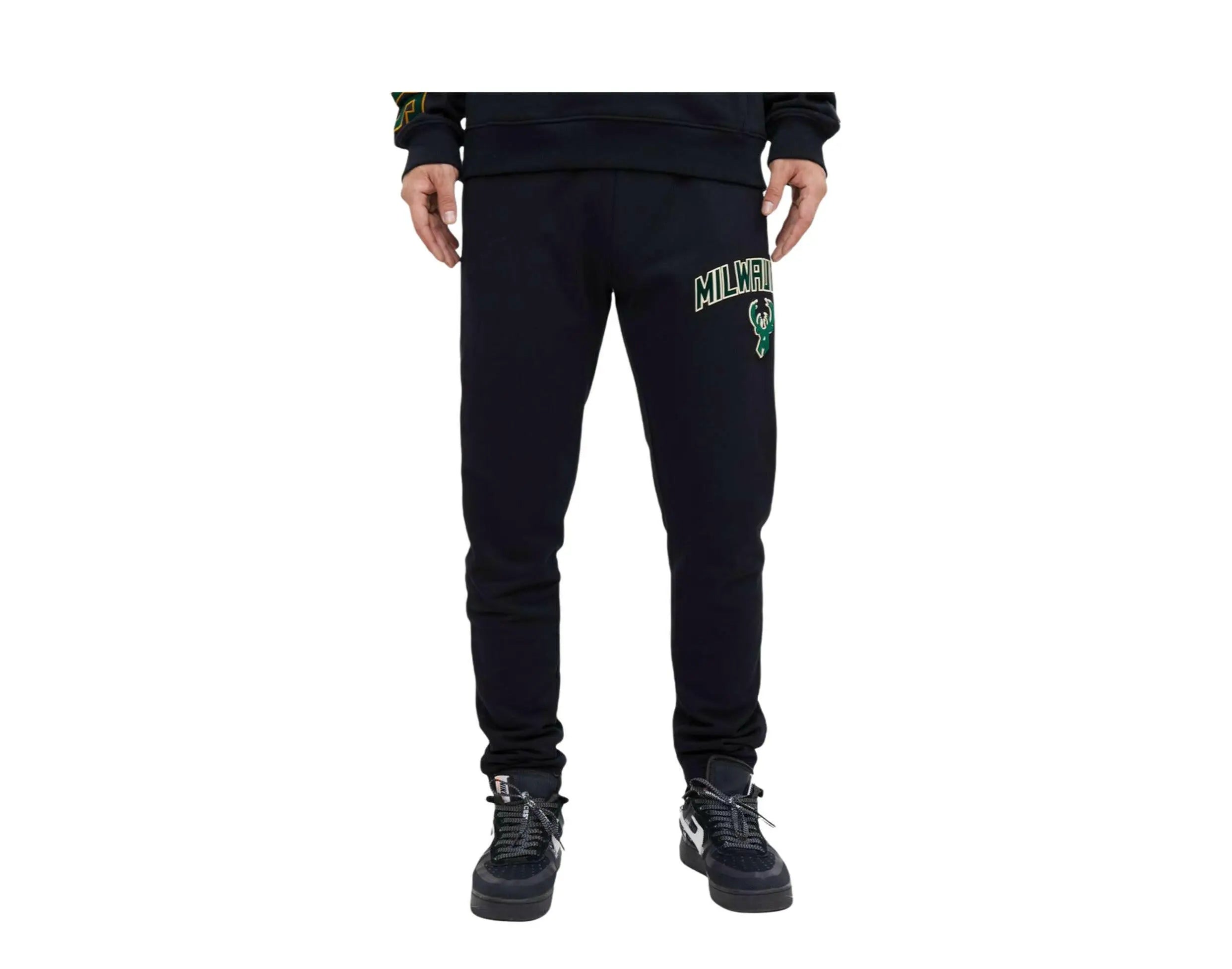 Pro Standard NBA Milwaukee Bucks Stacked Logo Men Sweatpants Black