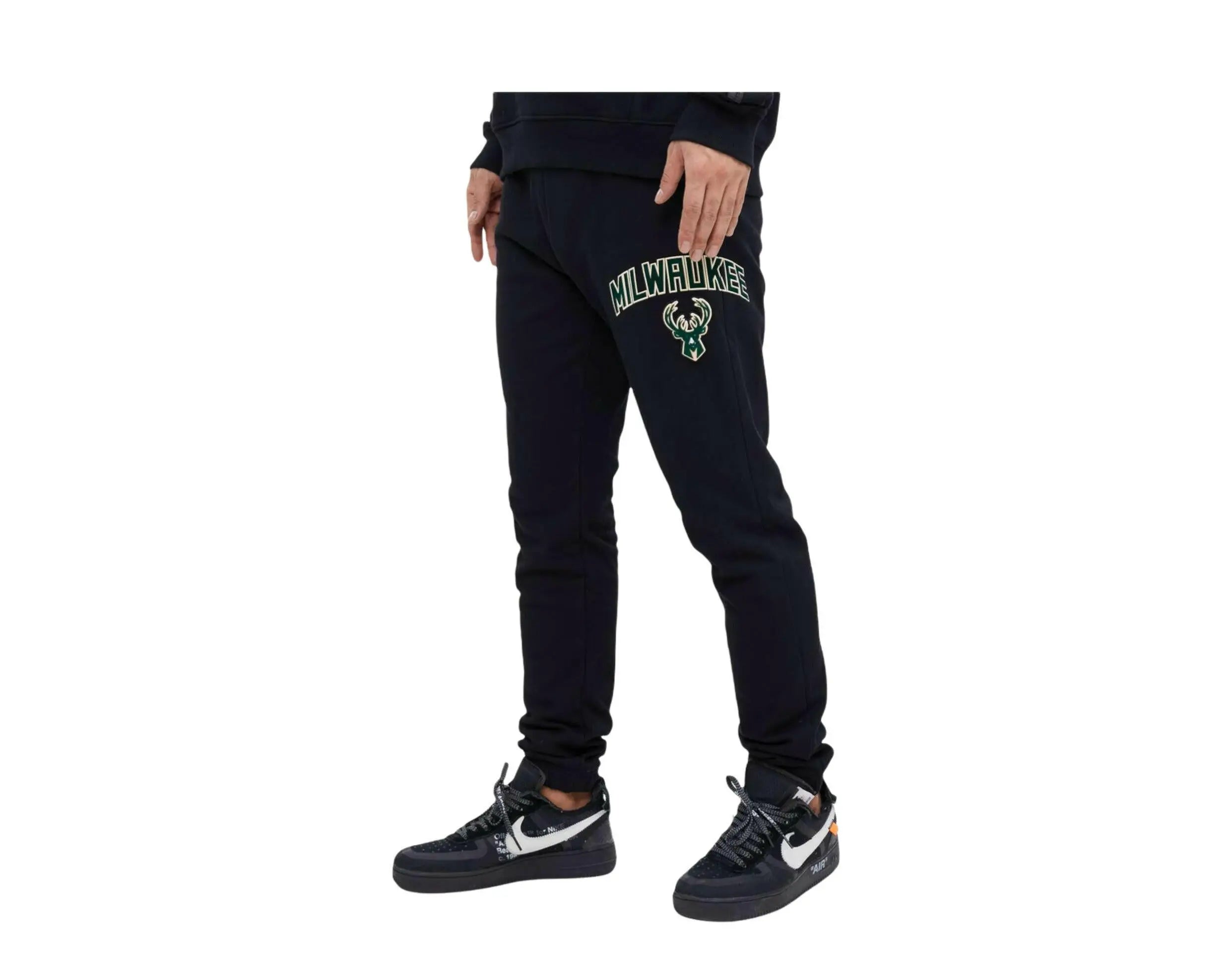 Pro Standard NBA Milwaukee Bucks Stacked Logo Men Sweatpants Black