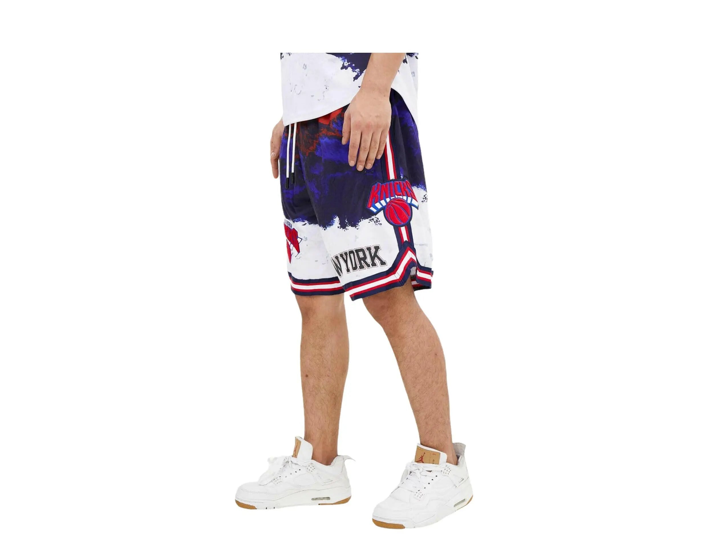 Pro Standard New York Knicks Pro Team Men Shorts Red/White/Blue Dip Dye