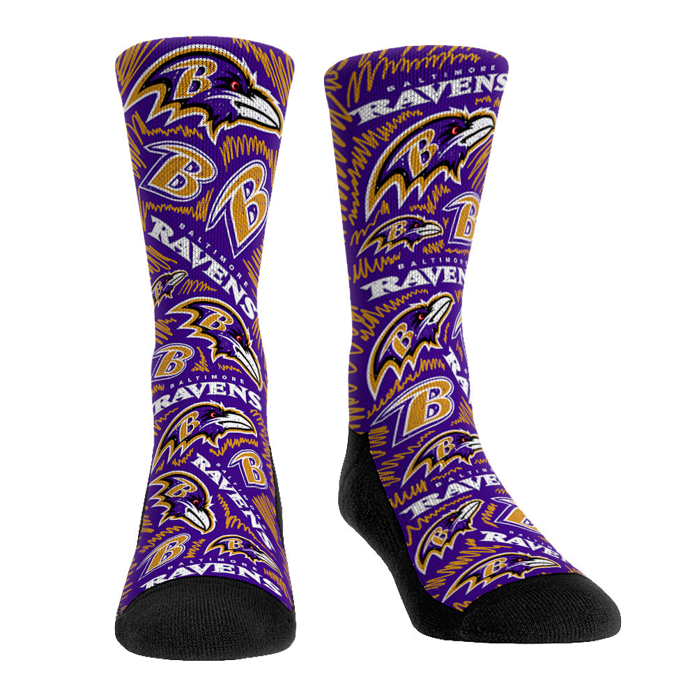 Baltimore Ravens - Logo Sketch Crew Socks