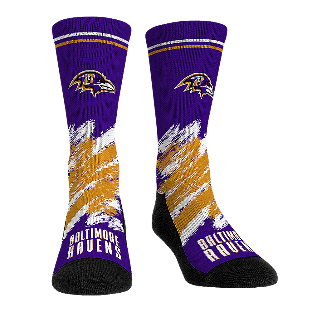 Baltimore Ravens - Throwback Paint Crew Socks