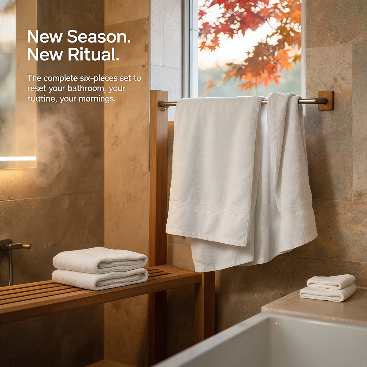 Luxury Organic Bath Six Piece Towel Set | Soft, Plush, Eco - Friendly Towels