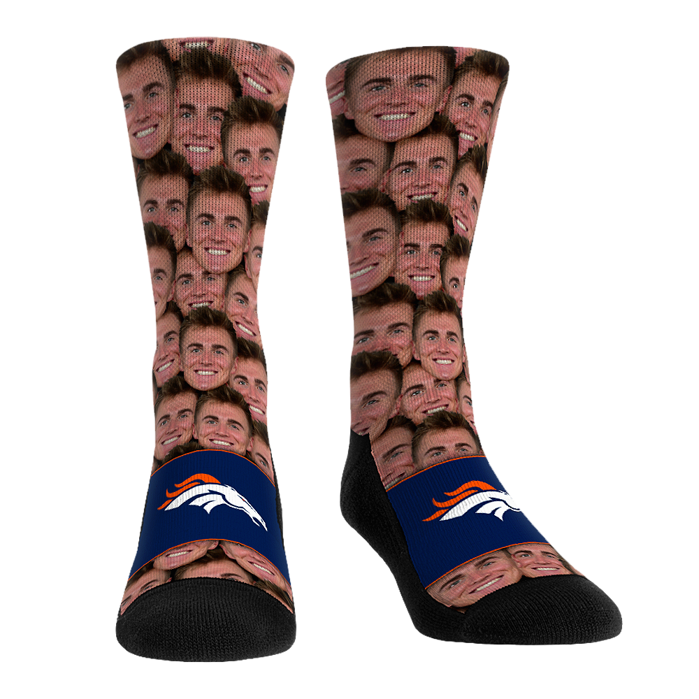 Bo Nix - Denver Broncos - Face Repeat Crew Socks