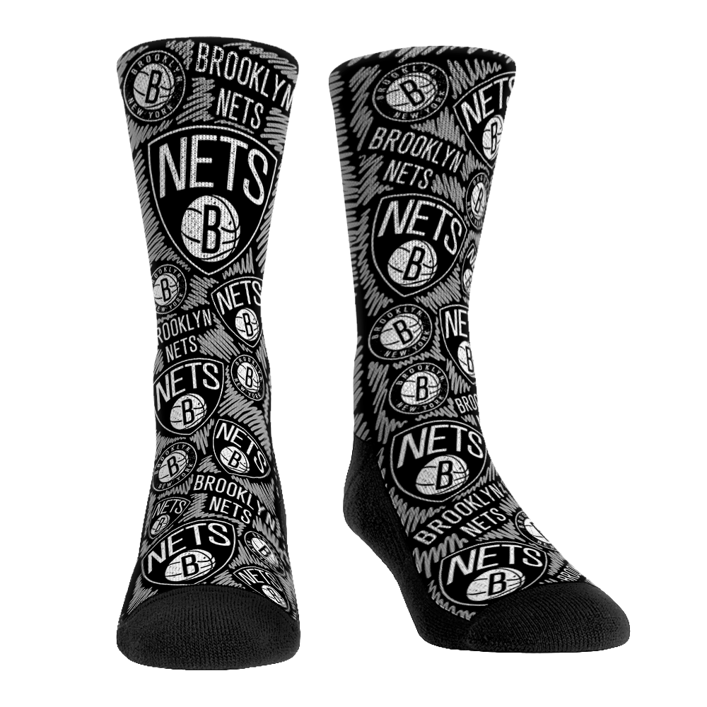 Brooklyn Nets - Logo Sketch Crew Socks