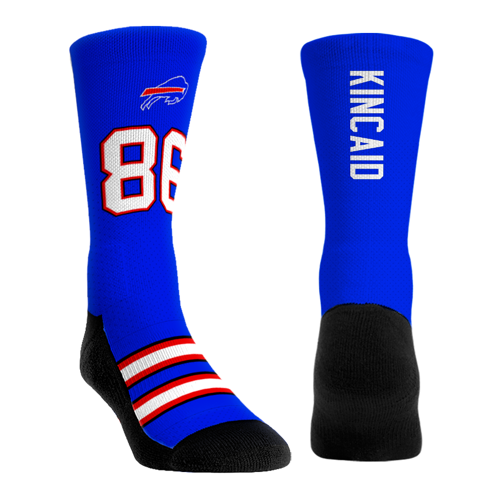 Dalton Kincaid - Buffalo Bills - Jersey (Blue) Crew Socks