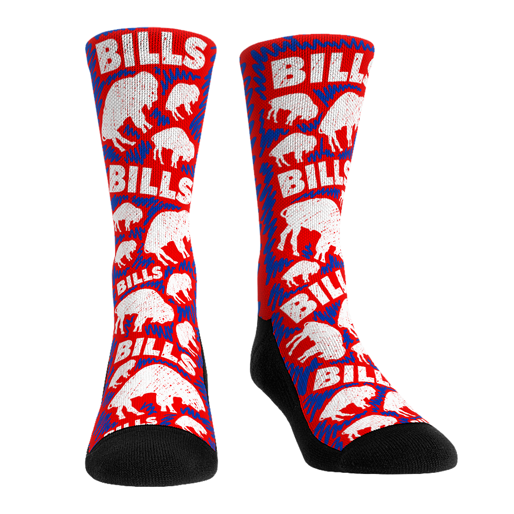 Buffalo Bills - Throwback Logo Sketch Crew Socks