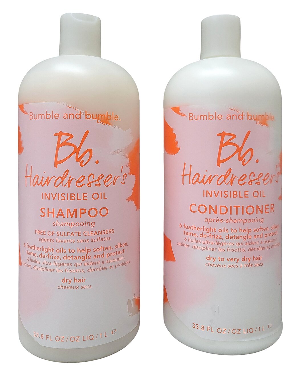 Hairdresser's Invisible Oil Hydrating Shampoo and Conditioner 33.8 oz