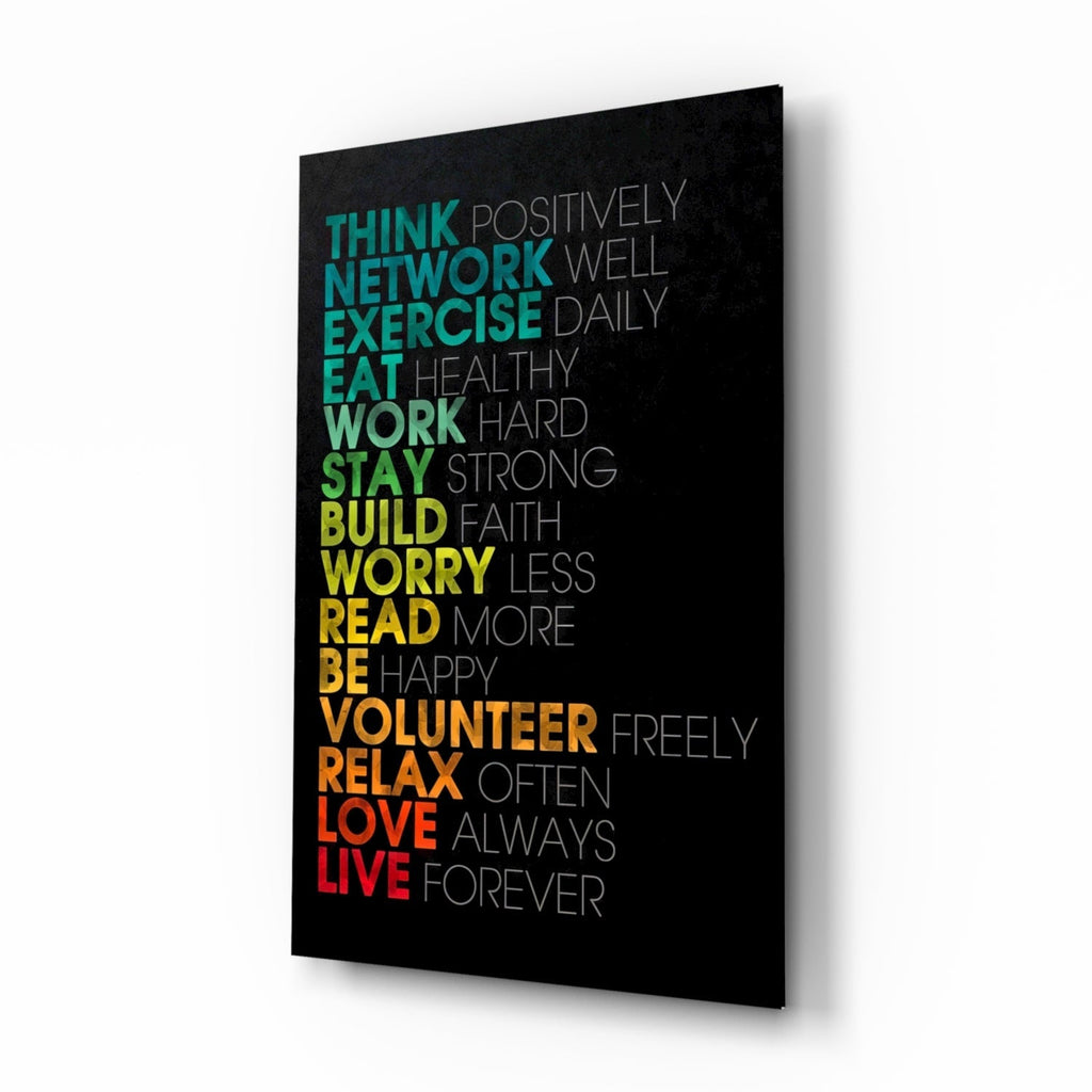 WONDERWALL ‘L’Atelier Fun Collection’ Motivational Advice Typography Glass Wall Art