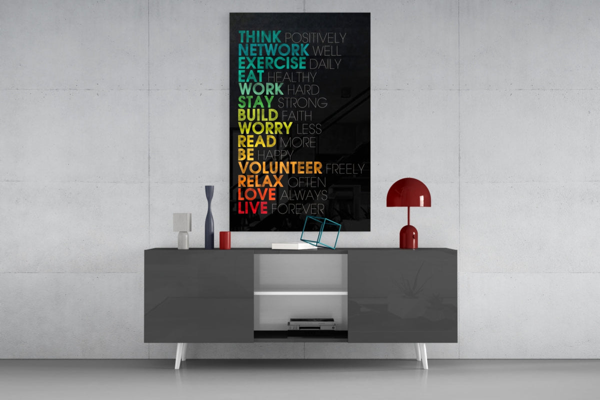 WONDERWALL ‘L’Atelier Fun Collection’ Motivational Advice Typography Glass Wall Art