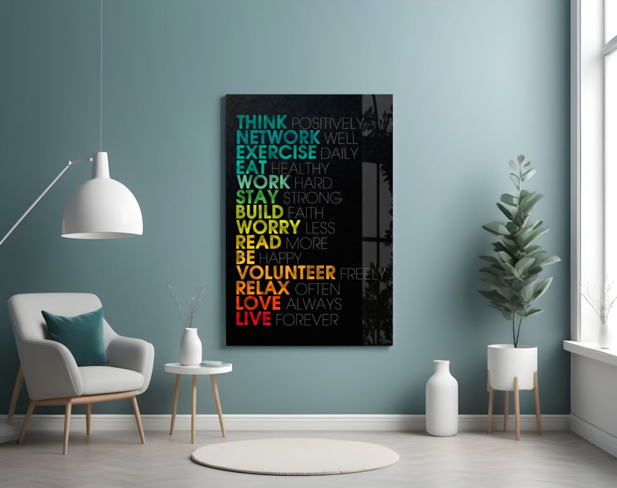WONDERWALL ‘L’Atelier Fun Collection’ Motivational Advice Typography Glass Wall Art