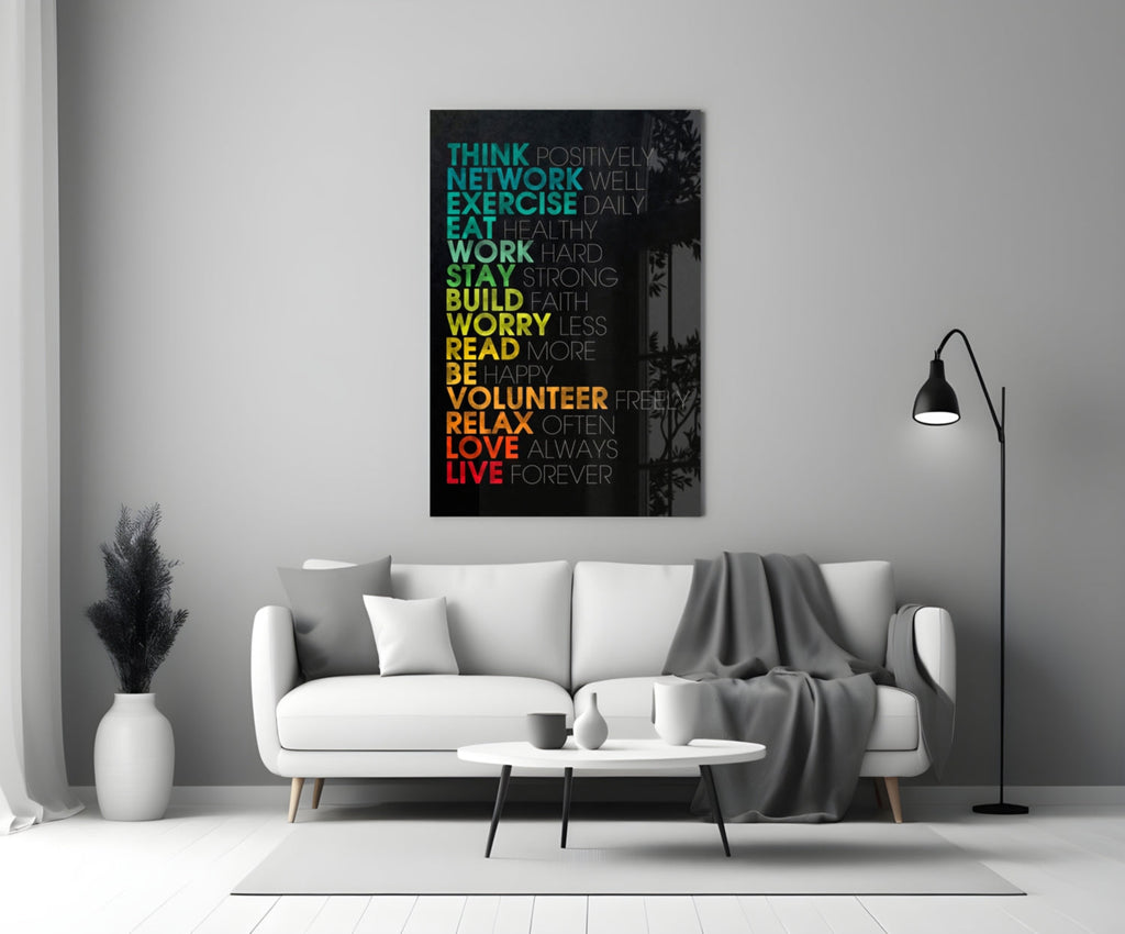 WONDERWALL ‘L’Atelier Fun Collection’ Motivational Advice Typography Glass Wall Art