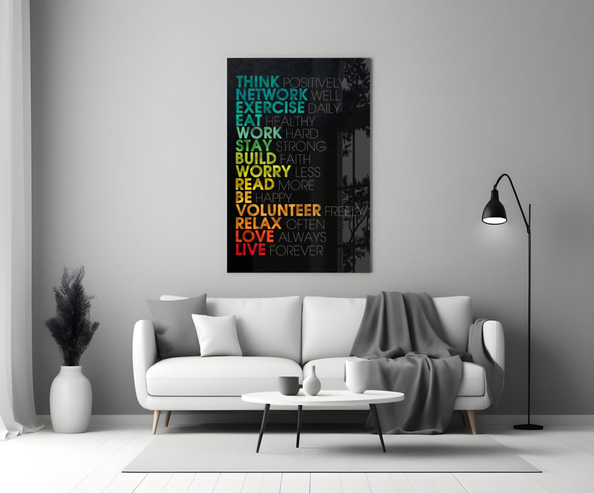 WONDERWALL ‘L’Atelier Fun Collection’ Motivational Advice Typography Glass Wall Art