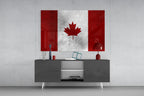 WONDERWALL ‘L’Atelier Fun Collection’ Canada Maple Leaf Flag Textured Design Glass Wall Art