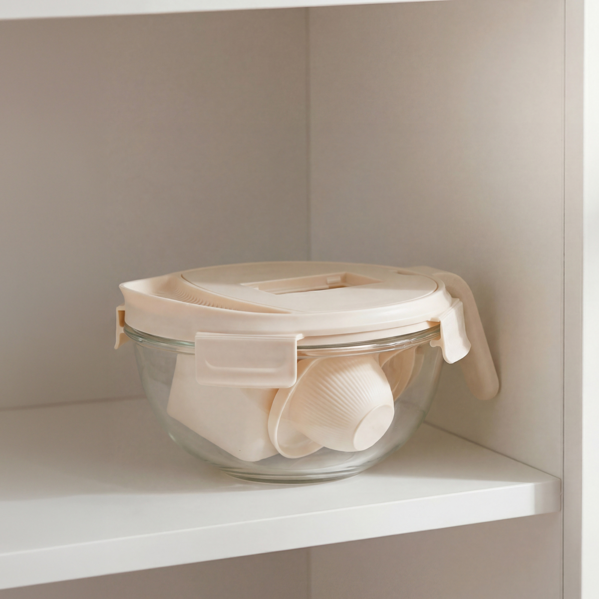 Genicook Glass Salad Bowl and Reversible Slicer Set