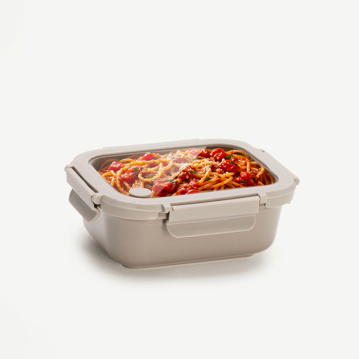 Genicook Stoneware Food Container with Glass Lid, Mineral Gray