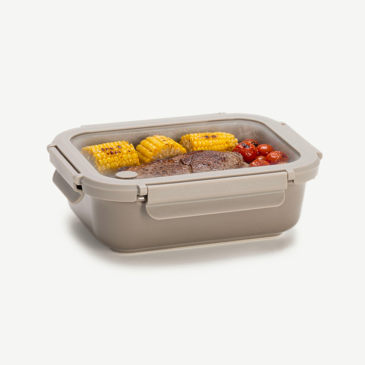 Genicook Stoneware Food Container with Glass Lid, Mineral Gray