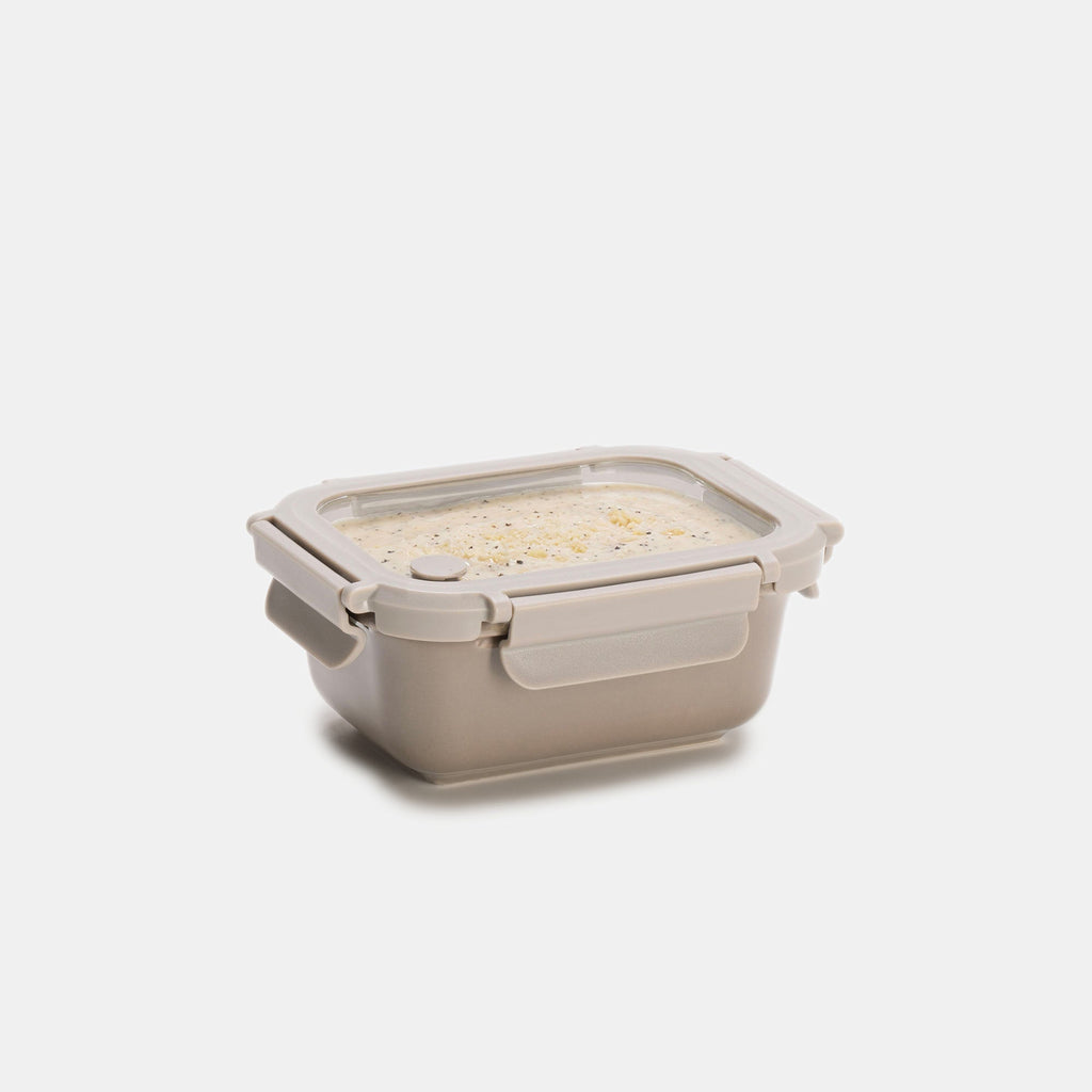 Genicook Stoneware Food Container with Glass Lid, Mineral Gray