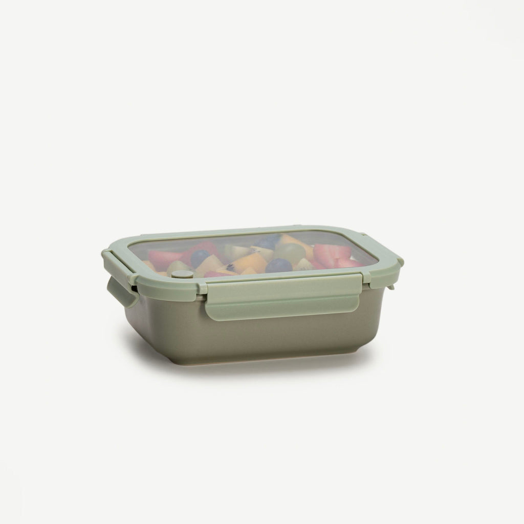 Genicook Stoneware Food Container with Glass Lid, Sage Green