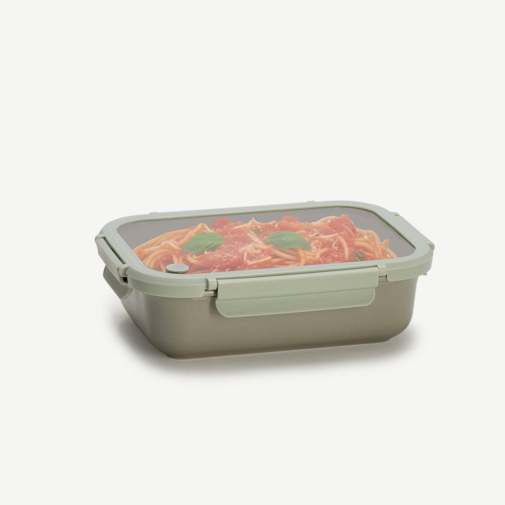 Genicook Stoneware Food Container with Glass Lid, Sage Green