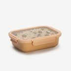 Genicook Stoneware Food Container with Glass Lid, Honey