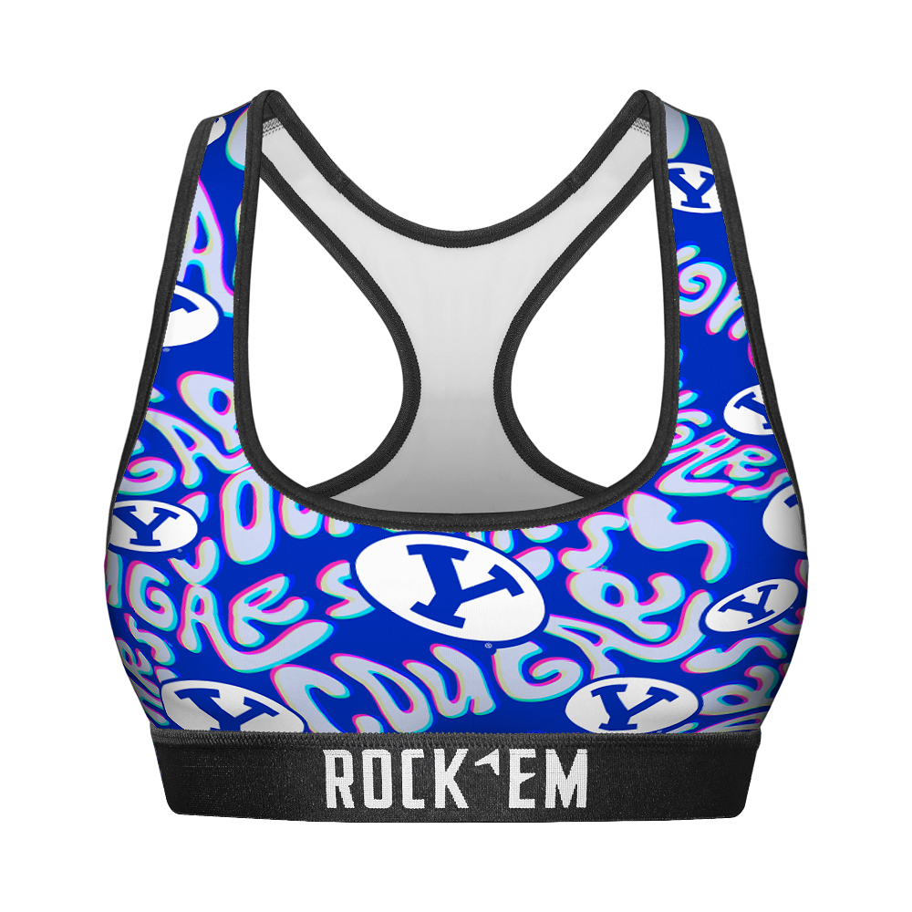 BYU Cougars - Twisted Wordmark Women's Sports Bra