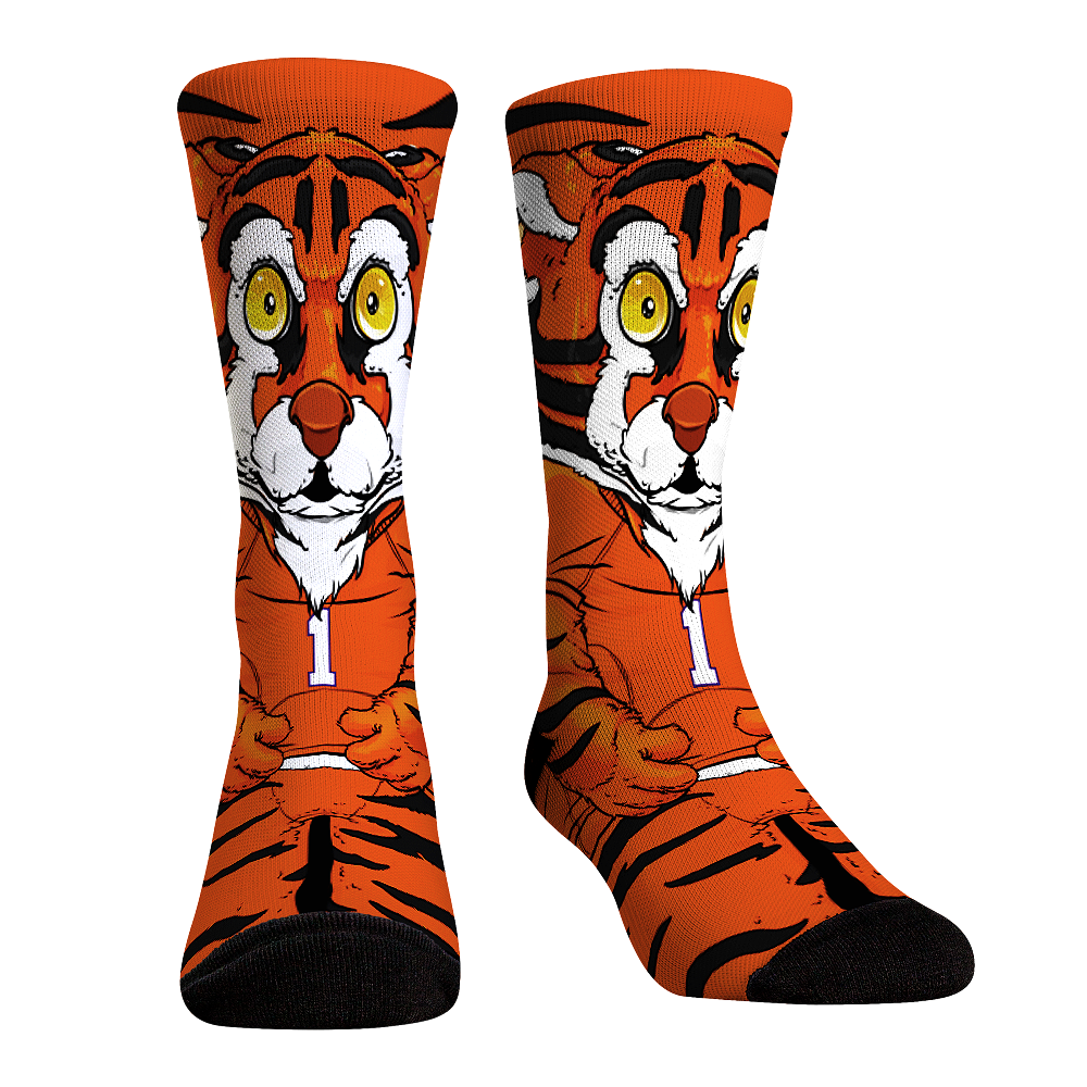Clemson Tigers - HyperOptic Mascot Crew Socks