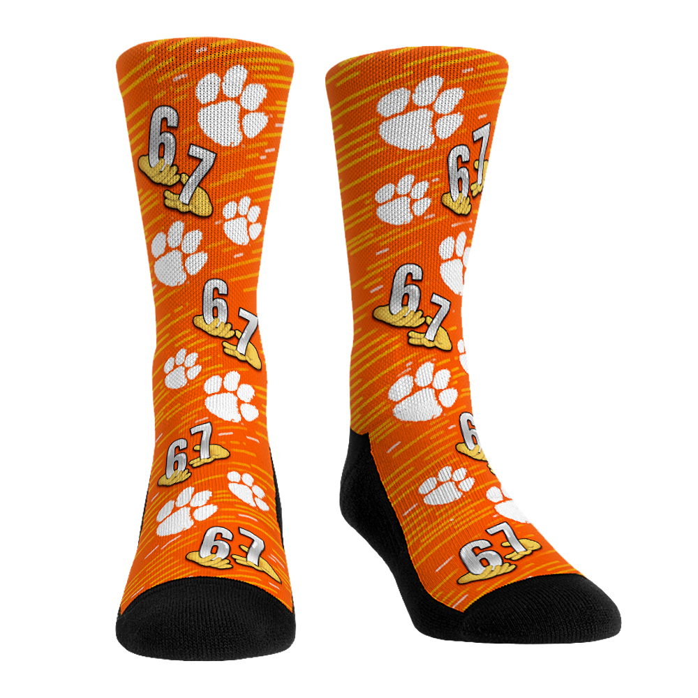 Clemson Tigers - Six Seven All-Over Crew Socks