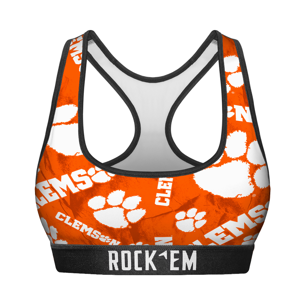 Clemson Tigers - Logo All-Over Women's Sports Bra