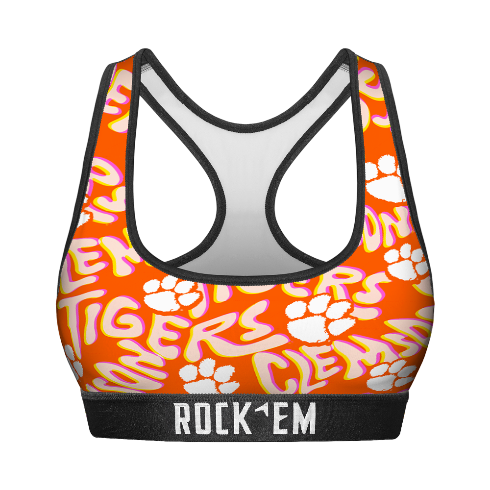 Clemson Tigers - Twisted Wordmark Women's Sports Bra
