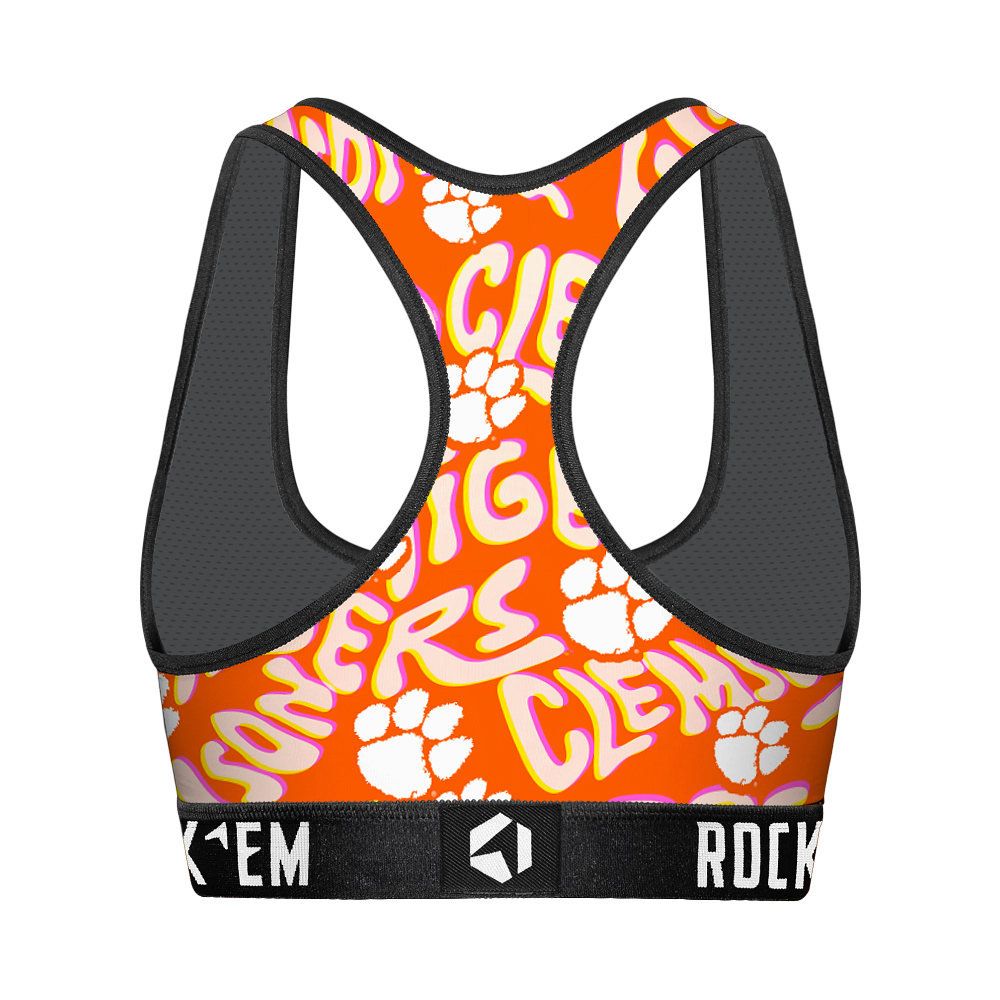 Clemson Tigers - Twisted Wordmark Women's Sports Bra