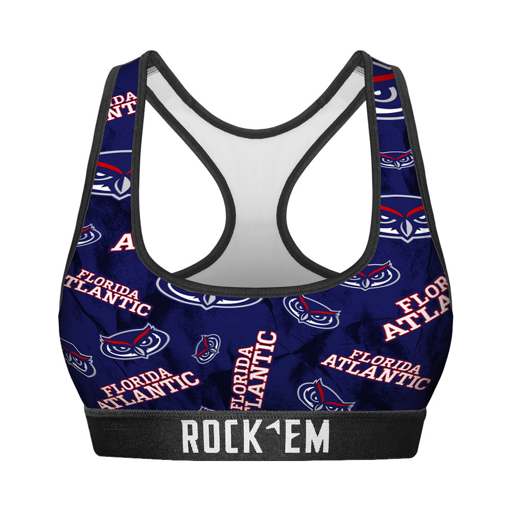FAU Owls - Logo All-Over Women's Sports Bra
