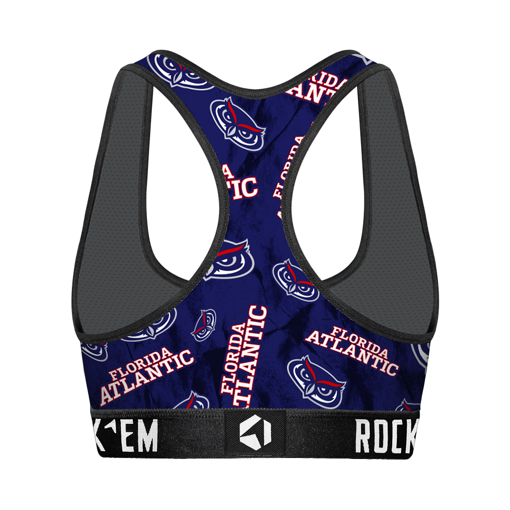 FAU Owls - Logo All-Over Women's Sports Bra