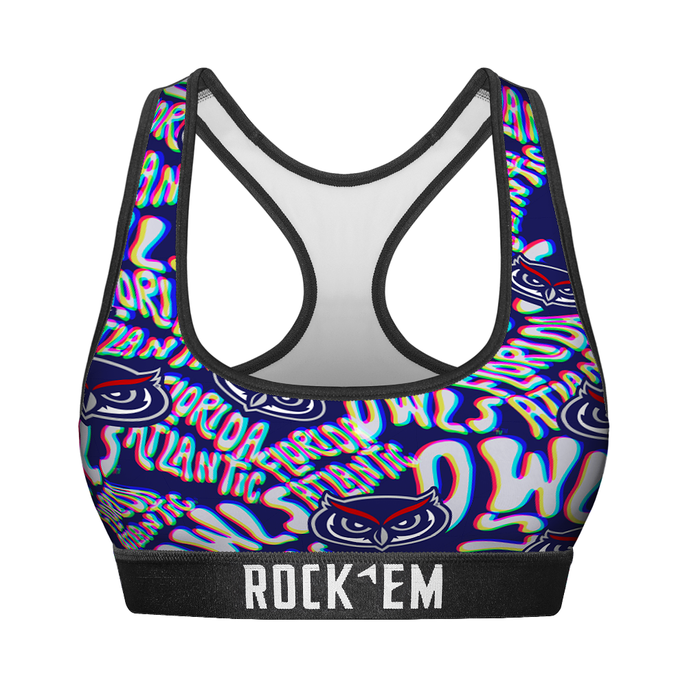 FAU Owls - Twisted Wordmark Women's Sports Bra