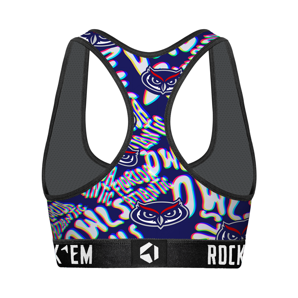 FAU Owls - Twisted Wordmark Women's Sports Bra