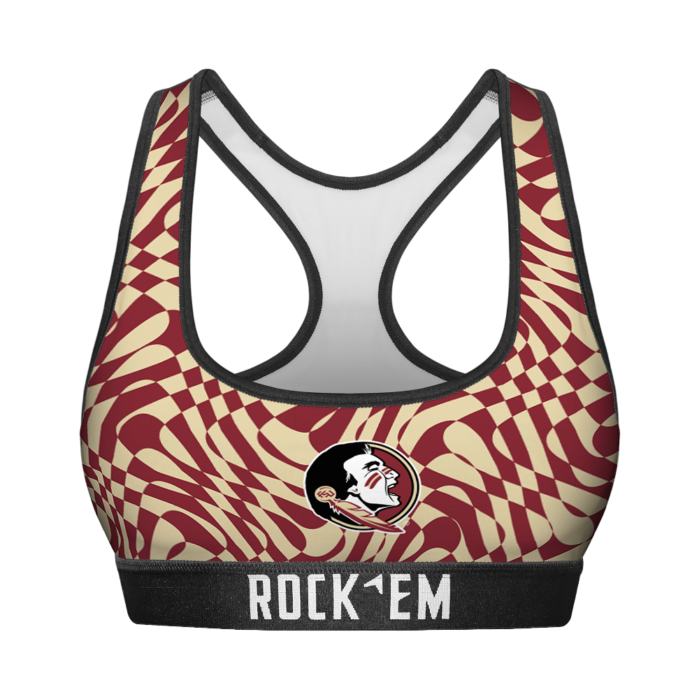 Florida State Seminoles - Wavy Checkers Women's Sports Bra