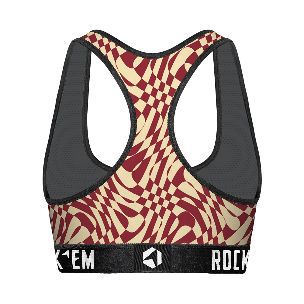 Florida State Seminoles - Wavy Checkers Women's Sports Bra
