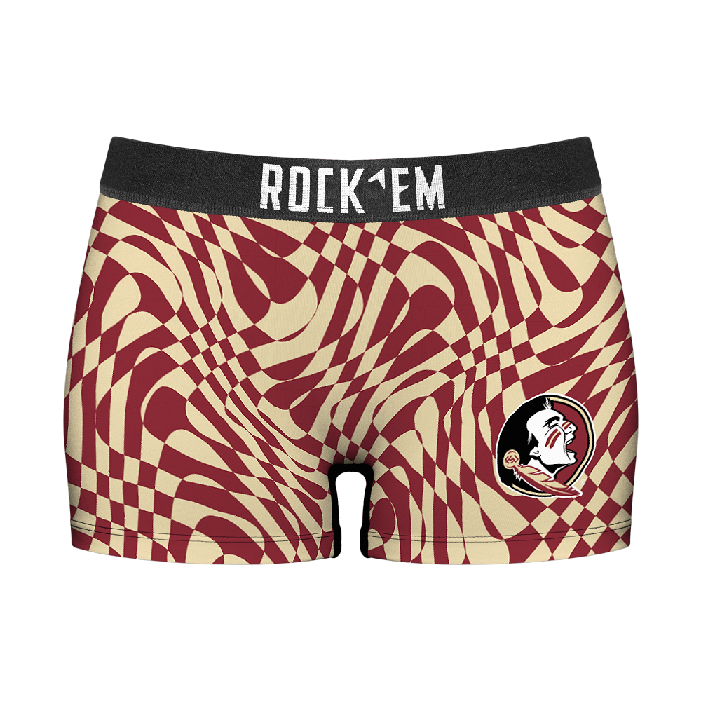 Florida State Seminoles - Wavy Checkers Women's Boy Shorts