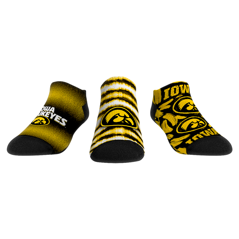 Iowa Hawkeyes - Low Cut - Make Some Noise (3-Pack) Socks
