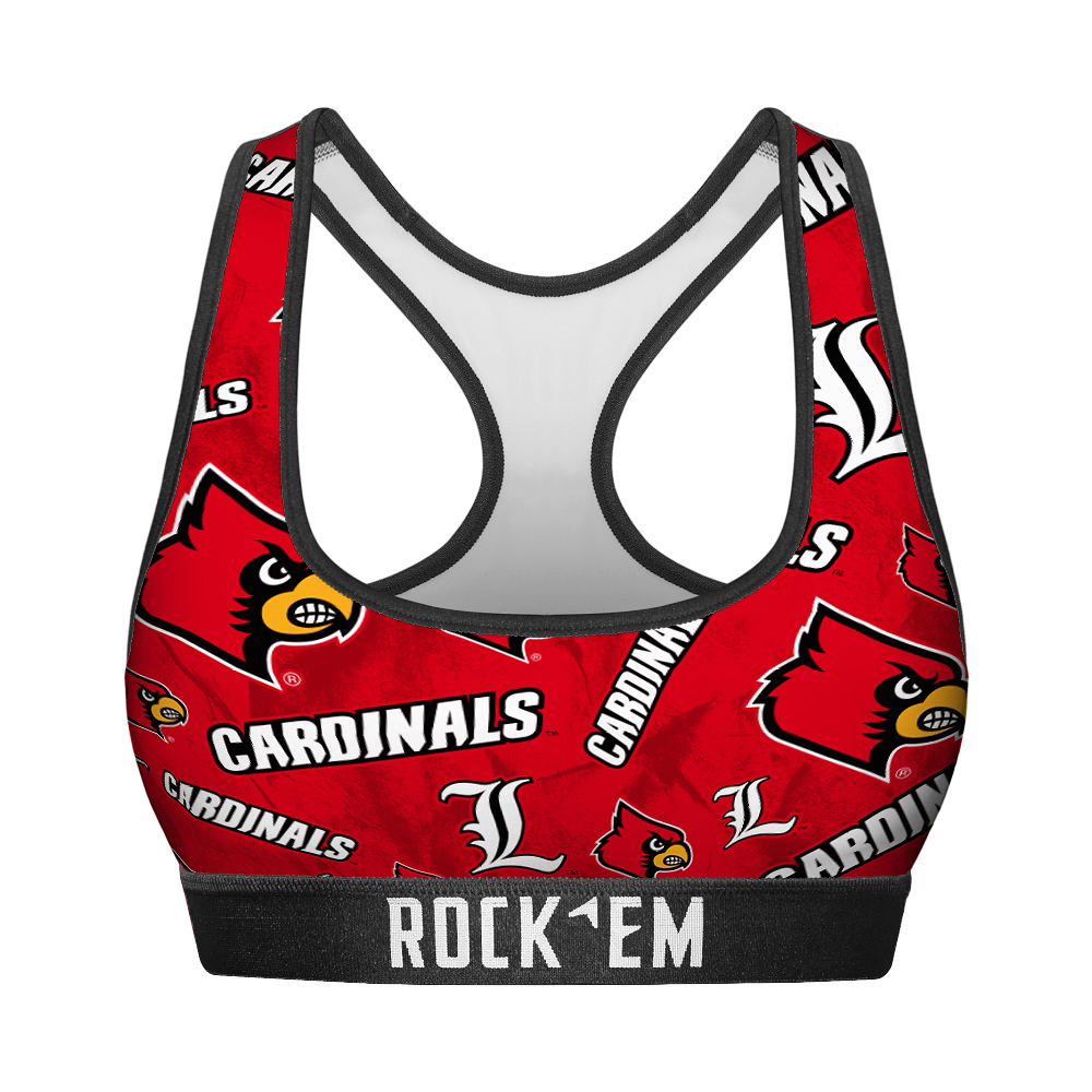 Louisville Cardinals - Logo All-Over Women's Sports Bra
