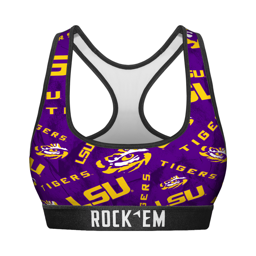 LSU Tigers - Logo All-Over Women's Sports Bra