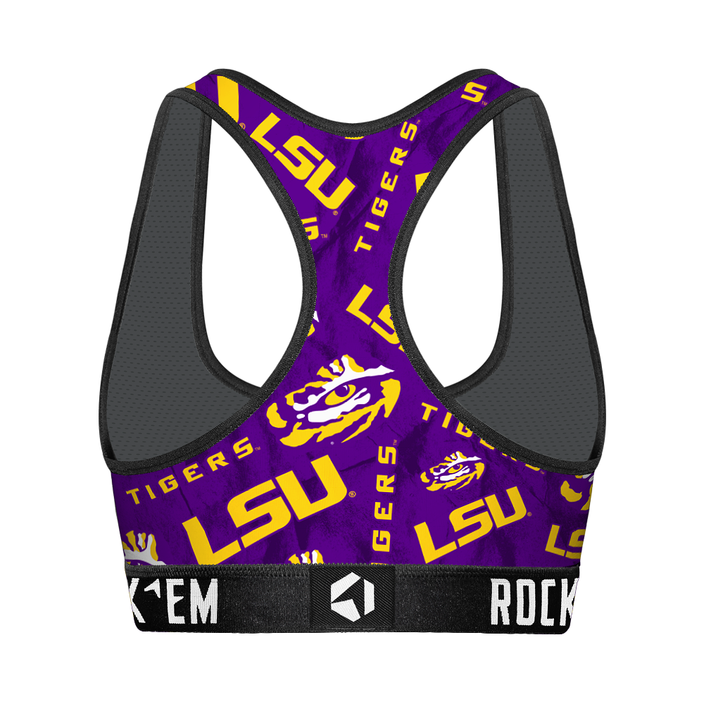 LSU Tigers - Logo All-Over Women's Sports Bra