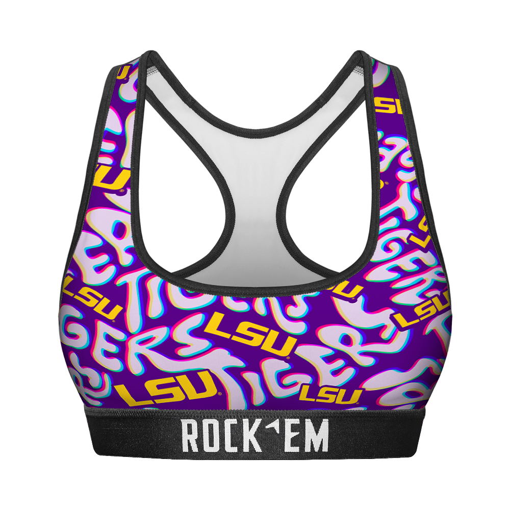 LSU Tigers - Twisted Wordmark Women's Sports Bra