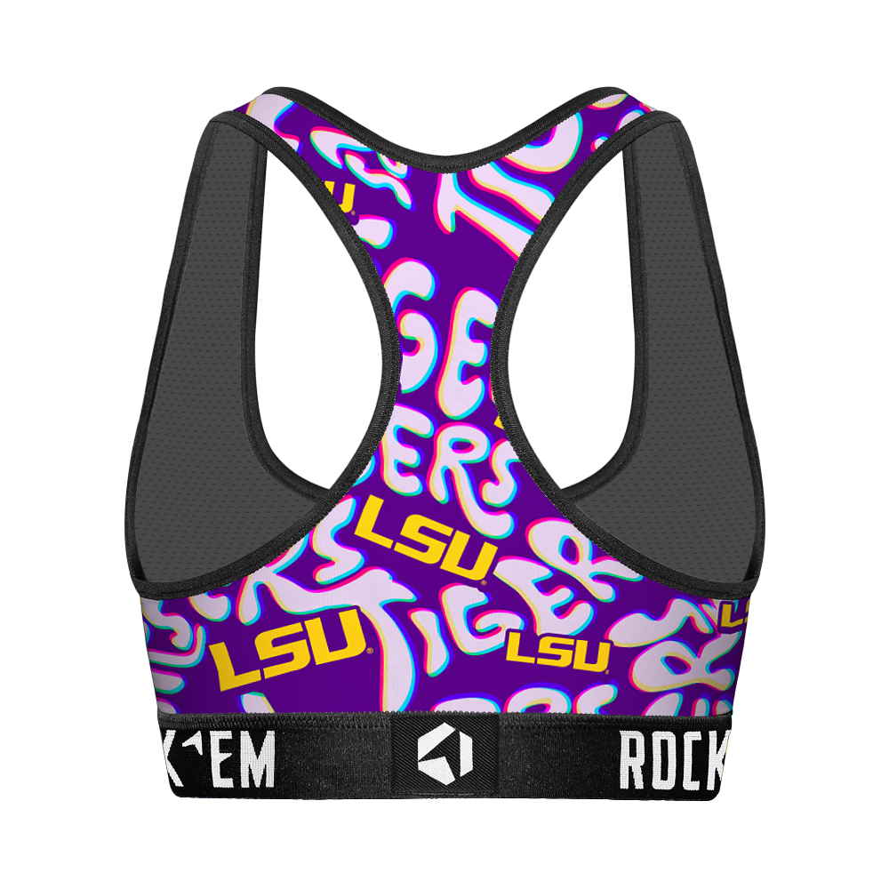 LSU Tigers - Twisted Wordmark Women's Sports Bra