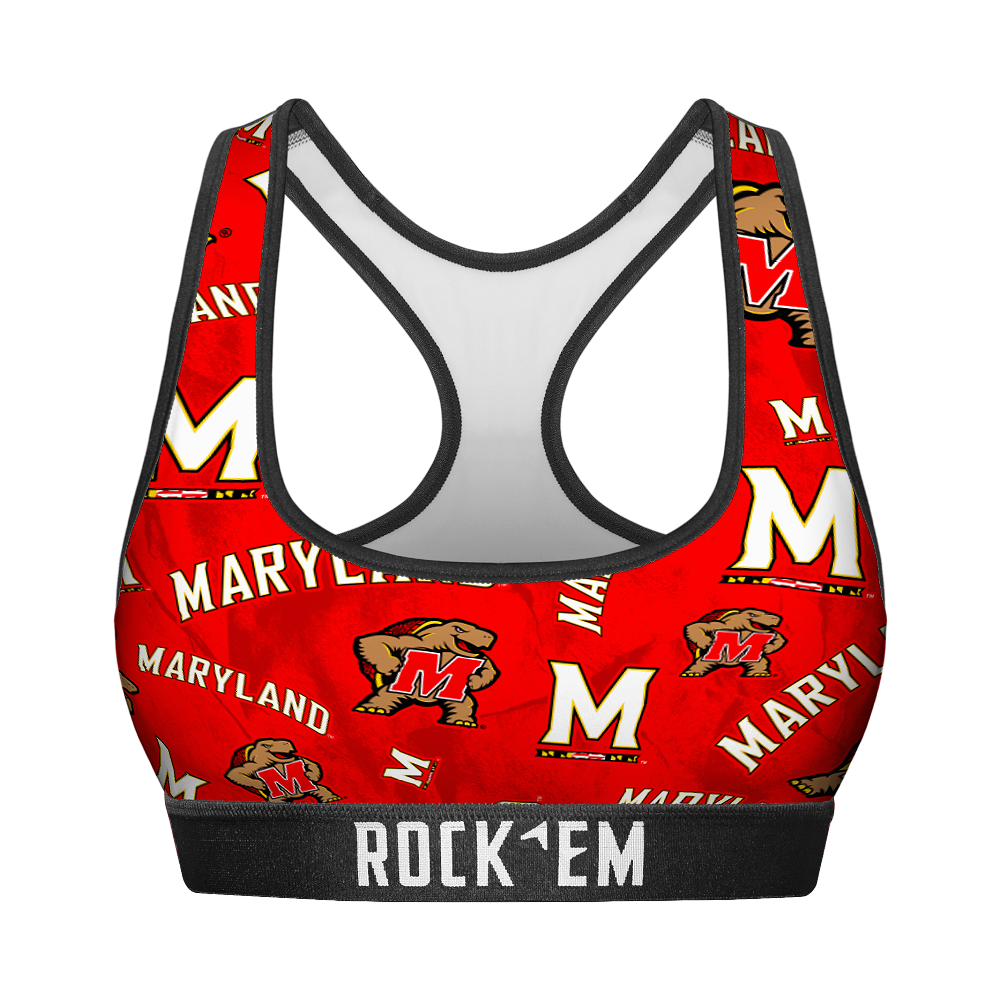 Maryland Terrapins - Logo All-Over Women's Sports Bra