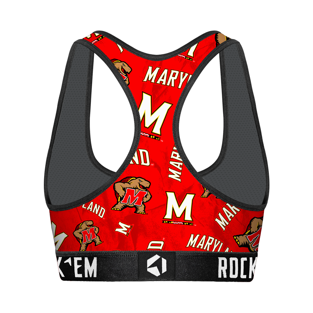 Maryland Terrapins - Logo All-Over Women's Sports Bra