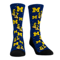 Michigan Wolverines - Six Seven All-Over Crew Socks