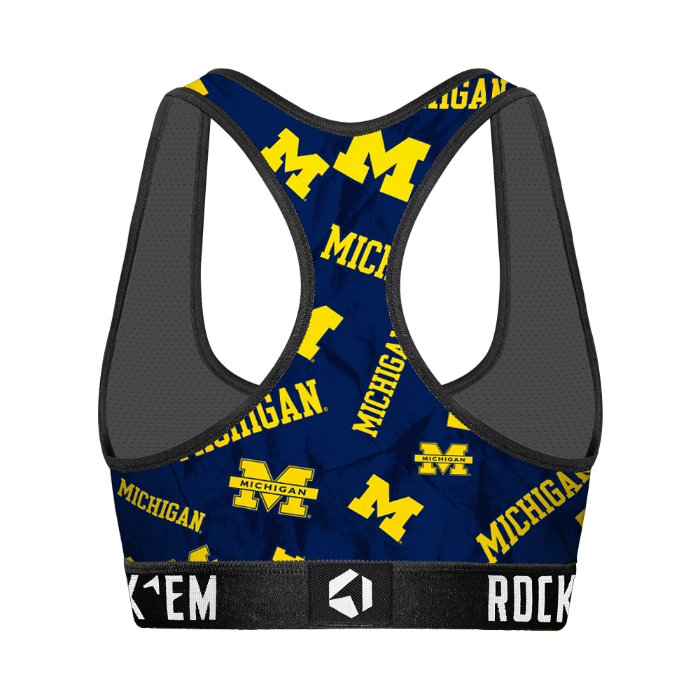 Michigan Wolverines - Logo All-Over Women's Sports Bra