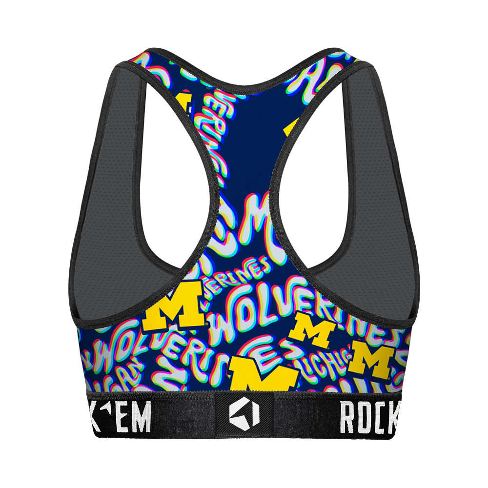 Michigan Wolverines - Twisted Wordmark Women's Sports Bra